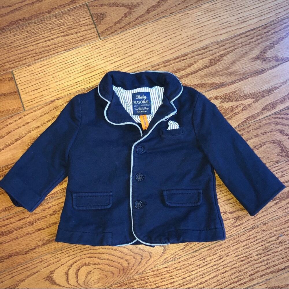 Mayoral Cotton Button Down Preppy Blazer Blue Jacket Baby Boy Size 6 Months